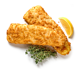 Image showing fried breaded fish fillets