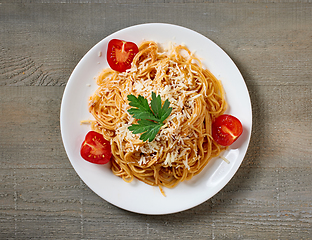 Image showing plate of spaghetti