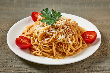 Image showing plate of spaghetti