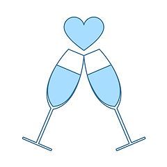 Image showing Champagne Glass With Heart Icon