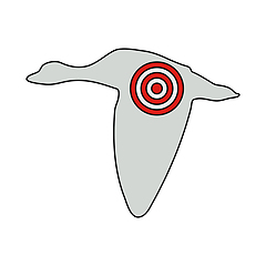 Image showing Icon Of Flying Duck Silhouette With Target