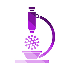 Image showing Research Coronavirus By Microscope Icon