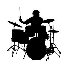 Image showing Rock Drummer Silhouette