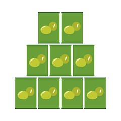 Image showing Stack Of Olive Cans Icon
