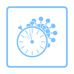 Image showing Coronavirus Molecule Under Stopwatch Icon