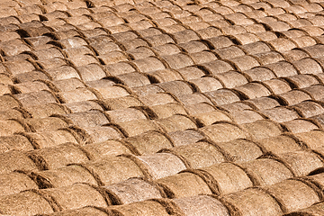 Image showing A lot of stacks of hay