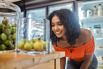 Image showing Groceries, shopping local and sustainability, woman buying fresh, organic fruit and vegetables in eco friendly supermarket. Plant based food store for sustainable and healthy diet and green lifestyle