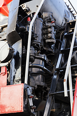 Image showing details of an old steam locomotive