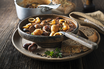 Image showing Bean stew pasta