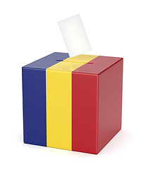 Image showing Ballot box with the flag of Romania