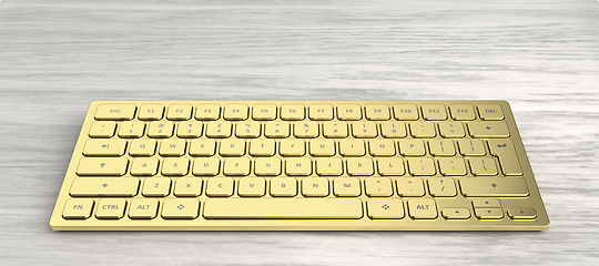 Image showing Luxury golden computer keyboard