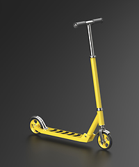 Image showing Shiny yellow kick scooter