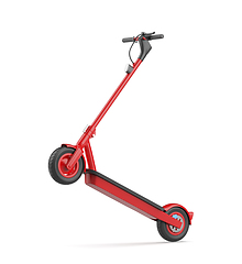 Image showing Red electric scooter