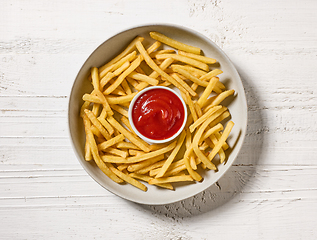 Image showing french fries with tomato ketchup