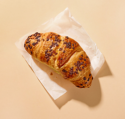 Image showing freshly baked chocolate croissant