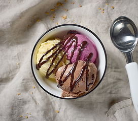 Image showing bowl of assorted ice cream