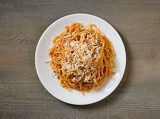 Image showing plate of spaghetti