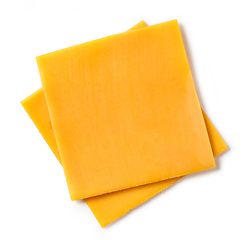 Image showing two slices of cheese