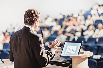 Image showing Speaker at Business Conference and Presentation.