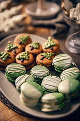Image showing Beautifully decorated Christmas macarons
