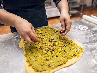 Image showing Preparing sweet roll or babka