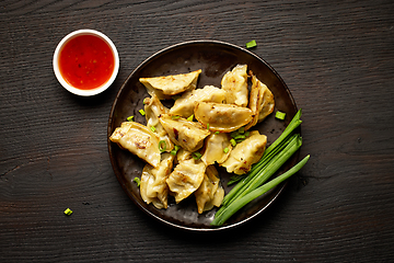 Image showing plate of asian dumplings