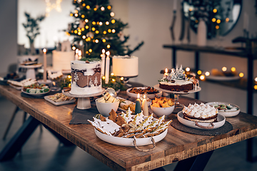Image showing Various Christmas holiday desserts