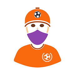 Image showing Football Fan With Covered Face By Scarf Icon