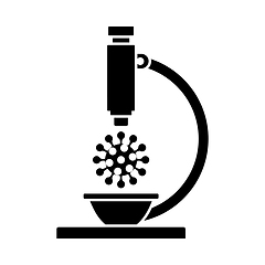 Image showing Research Coronavirus By Microscope Icon