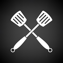 Image showing Crossed Frying Spatula