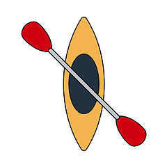 Image showing Icon Of Kayak And Paddle