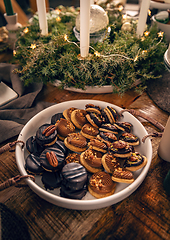 Image showing Christmas holiday chocolate mini desserts.