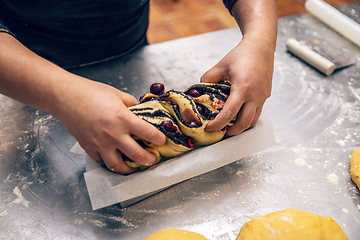 Image showing Raw dough prepared for Babka dessert