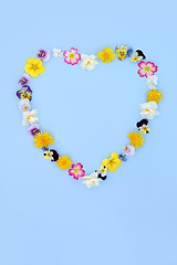 Image showing Heart Shape Spring Flower Wreath