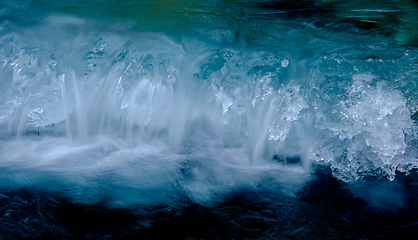 Image showing A Majestic Close-Up of a Breathtaking Waterfall