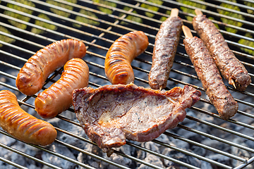 Image showing various grilled meat and sausages