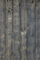 Image showing old dark painted wooden wall 