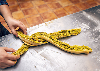 Image showing Swirl bread with pistachio cream