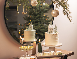 Image showing Christmas sweet table.