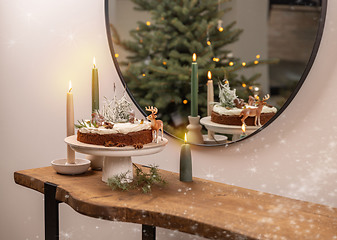 Image showing Delicious Christmas chocolate cake