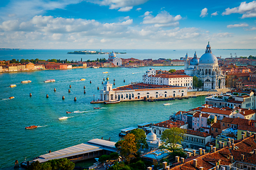 Image showing View of Venice lagoon and Santa Maria della Salute. Venice, Italy