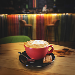 Image showing Cup of cappuccino on the table