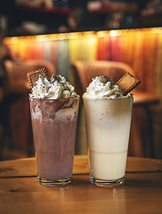 Image showing Milkshake with whipped cream