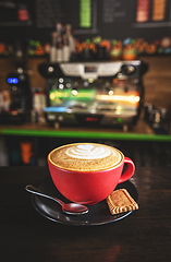 Image showing Hot coffee cappuccino latte art