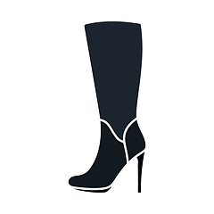 Image showing Autumn Woman High Heel Boot Icon