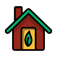 Image showing Ecological Home With Leaf Icon