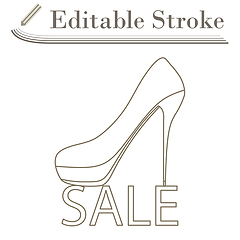 Image showing High Heel Shoe On Sale Sign Icon