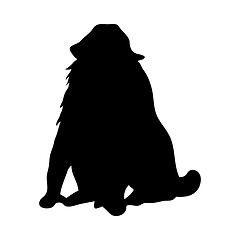 Image showing Mandrill Ape Silhouette