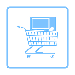 Image showing Shopping Cart With PC Icon