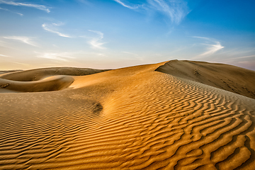 Image showing Dunes of Thar Desert, Rajasthan, India